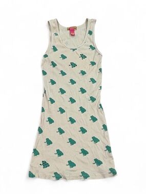 Y2K vintage Primp ribbed tunic tank top frog print rhinestones